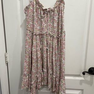 Scoop Ruffle Hem Short Dress